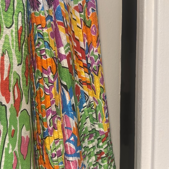 Vintage Diane Freis Colorful Abstract Print Dress with scarf - Picture 4 of 10